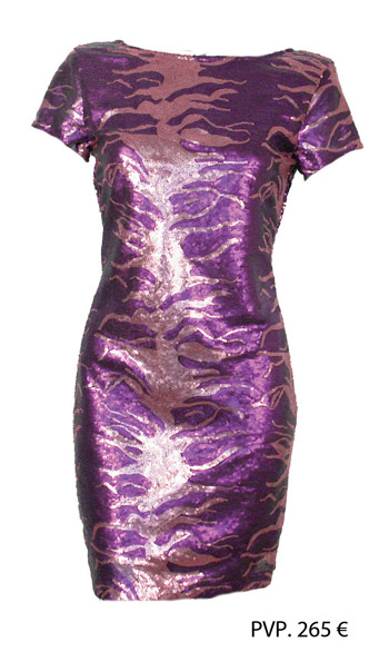 Barbarella vestido tornasolado violeta dorado