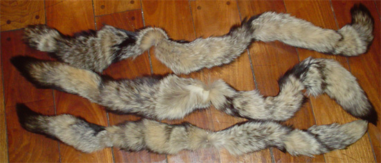 Subvención Bandido Janice Estolas en piel de zorro patagónico, prendas de piel teñida, peleteria y  pieles
